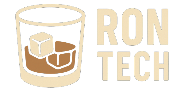 Logo de RonTech – un vaso con hielo junto al texto RonTech